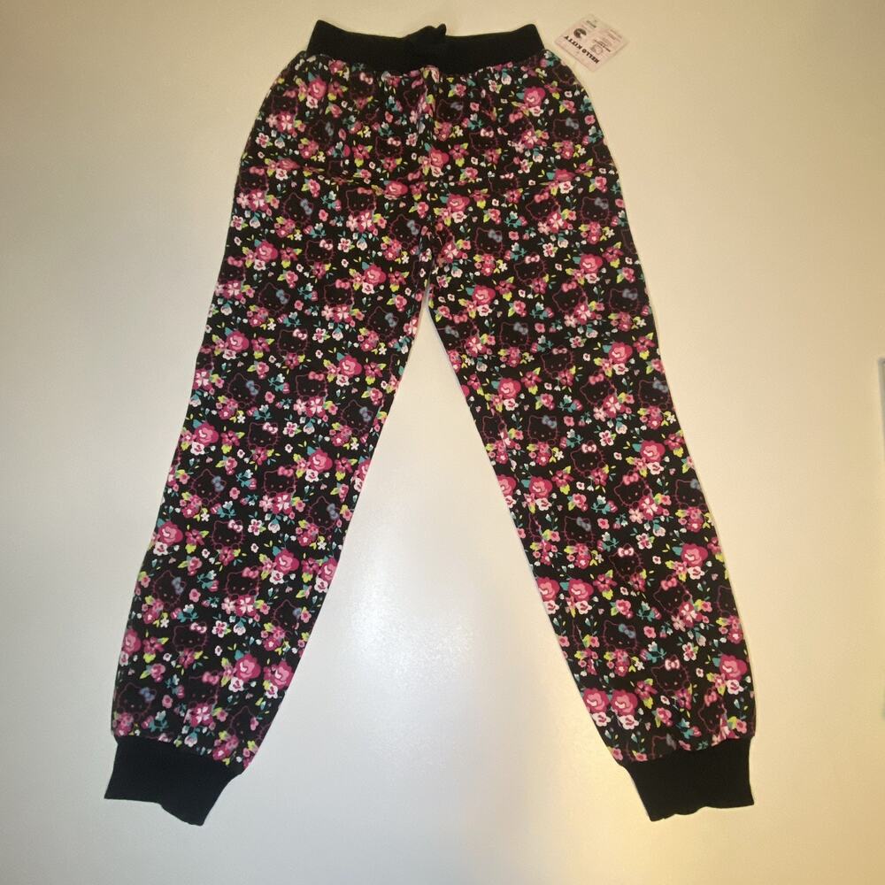 Hello Kitty Girls’ French Terry Pants – Colorful Floral Print - RN92222 -Size 12